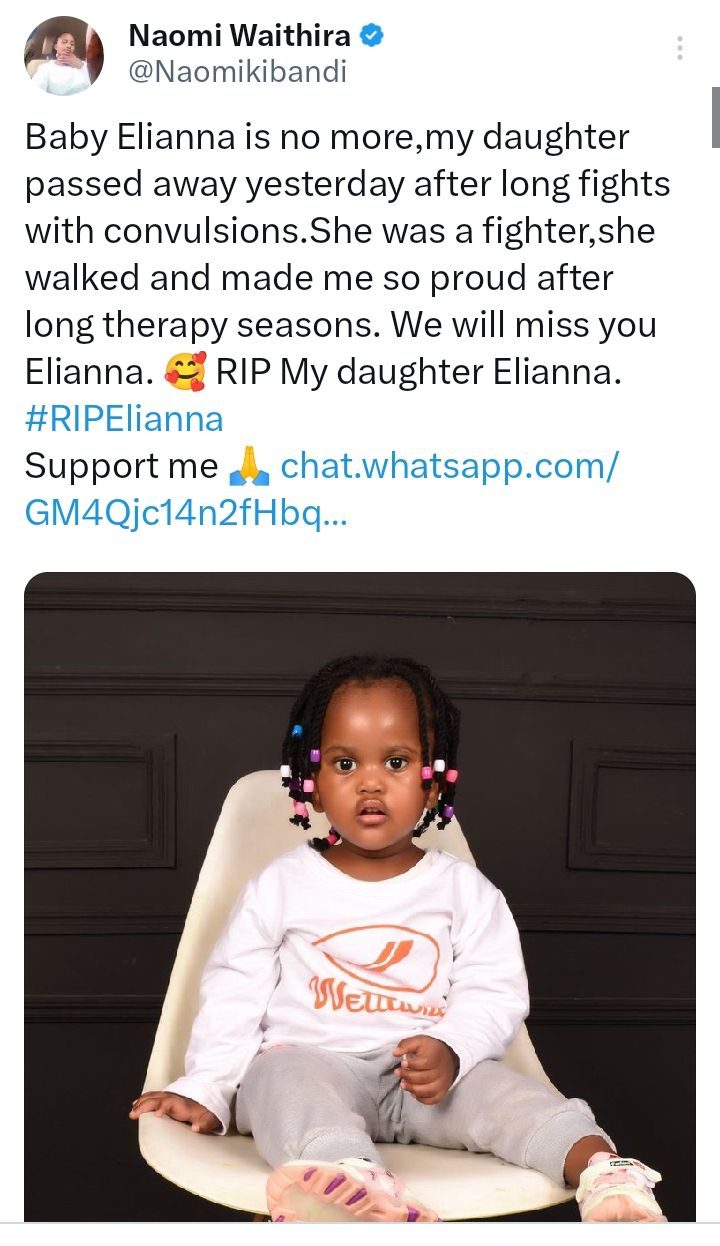 Lady Shares Heartbreaking Story On How Her Daughter Died After A Long ...