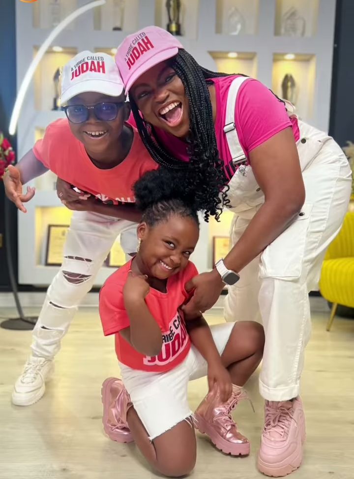 Funke Akindele Finally Unveils Her Kids Faces As They Melt Hearts With ...